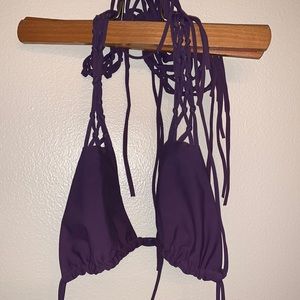 Mikoh swimwear tassel fringe triangle bikini top XS